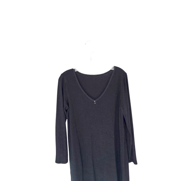 Black V-Neck Basic Casual Lace Trim Elena Gilbert Top Dainty Stretch Everyday - Picture 5 of 12